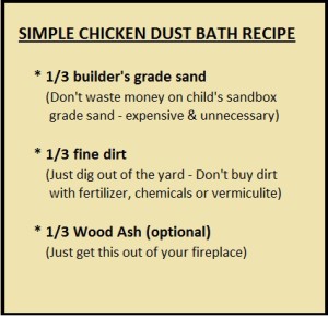 Simple Chicken Dust Bath Recipe - by Jen Pitino 